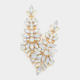 Marquise Stone Cluster Evening Earrings