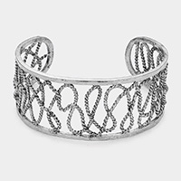 Twisted Metal Wire Cage Cuff Bracelet