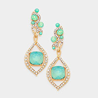 Crystal Rhinestone Dewdrop Evening Earrings