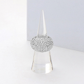 Crystal Pave Dome Stretch Ring