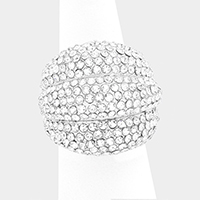 Crystal pave stretch ring