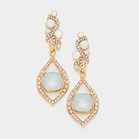 Crystal Rhinestone Dewdrop Evening Earrings