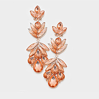 Glass crystal petal statement evening earrings