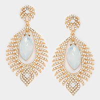 Marquise crystal rhinestone flame evening earrings