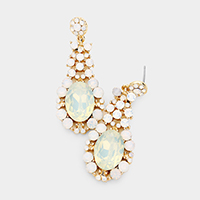 Crystal Rhinestone Pave Drop Evening Earrings 
