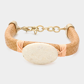 Natural Stone Pebble Accented Bracelet