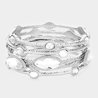 5PCS - Marquise crystal rhinestone stack evening bracelet