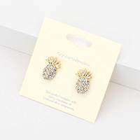 Crystal Pave Pineapple Stud Earrings