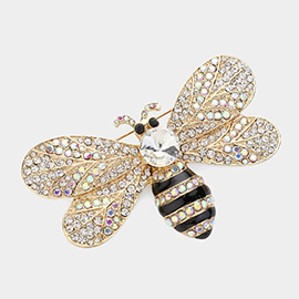 Rhinestone Honey Bumble Bee Pin Brooch