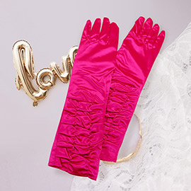 Dressy satin ruffle gloves