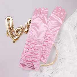 Dressy satin ruffle gloves