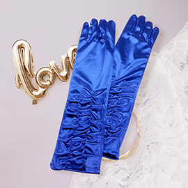 Dressy satin ruffle gloves