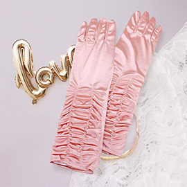 Dressy satin ruffle gloves