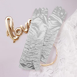 Dressy satin ruffle gloves