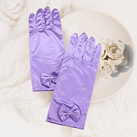 Dressy satin bow gloves