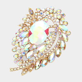 Oval Stone Accented Bouquet Pin Brooch / Pendant