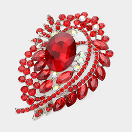 Oval Stone Accented Bouquet Pin Brooch / Pendant