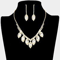 marquise accented rhinestone necklace