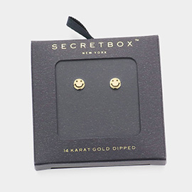 Secret Box_14K Gold Dipped Smile Stud Earrings