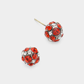 Rhinestone Embellished Ball Stud Earrings