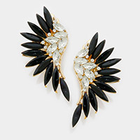 Marquise Stone Cluster Wing Clip on Earrings