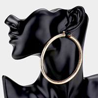 14K Gold Filled 3 inch Metal Hoop Pin Catch Earrings