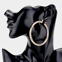 14K Gold Filled 2.25 inch Metal Hoop Pin Catch Earrings