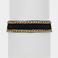 Metal chain knit bracelet
