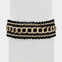 Metal chain knit bracelet