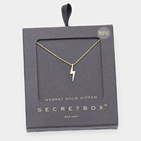 Secret Box_14 K Gold Dipped Thunderbolt Pendant Necklace
