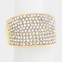 Crystal rhinestone pave stretch ring