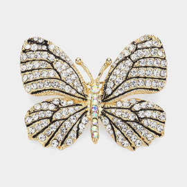 Rhinestone Pave Butterfly Pin Brooch