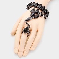 Crystal rhinestone stretch hand chain bracelet