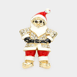 Crystal enamel Santa Claus Pin Brooch