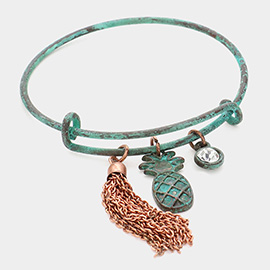 Metal Pineapple Chain Tassel Charm Bracelet