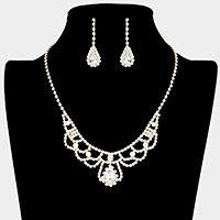 Crystal rhinestone teardrop necklace