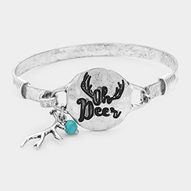 Oh Deer Message Antler Charm Hook Bracelet