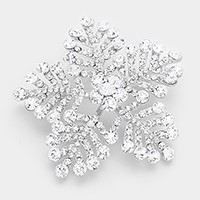 Crystal Pave Snowflake Brooch