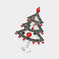 Crystal Christmas Tree Pin Brooch