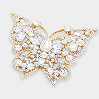 Glass Crystal Butterfly Pin Brooch