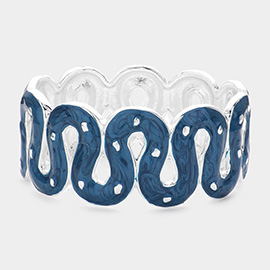 Wavy Epoxy Hinged Bracelet