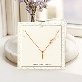 'L' small letter monogram pendant necklace with crystal