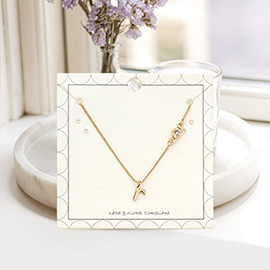 'R' small letter monogram pendant necklace with crystal
