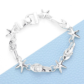 Metal Starfish Flip Flop Link Magnetic Bracelet