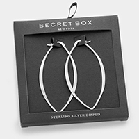 Secret Box _ Sterling Silver Dipped Metal Hoop Pin Catch Earrings