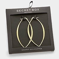 Secret Box _ 14K Gold Dipped Metal Hoop Pin Catch Earrings