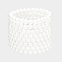 8PCS - pearl stack stretch bracelets