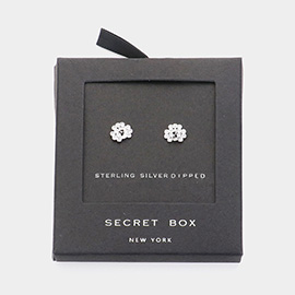 Secret Box_Sterling Silver Dipped Crystal Peacock Stud Earrings