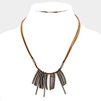 Metal fringe bars necklace