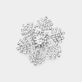 Rhinestone snowflake brooch